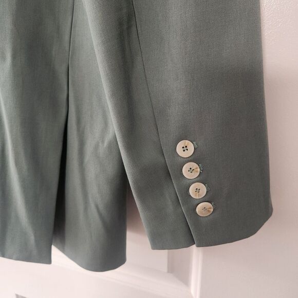 Womens Oversized Blazer Sage The Label Green Boyfriend Fit Jacket NWOT Small - Picture 4 of 5